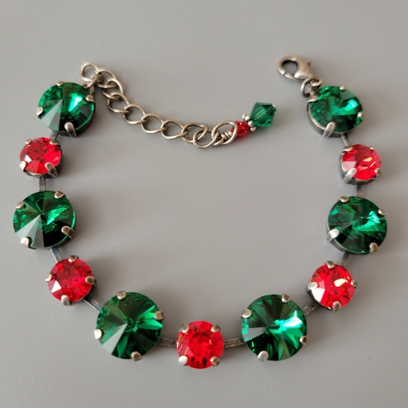 Austrian Crystal Tennis Bracelet in Antique Silver - Picture 9 of 9